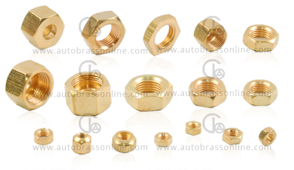 Brass Panel Nuts, Brass hex lock nuts